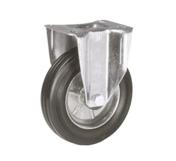 Plate Mounted Black RT Steel Centre Castor