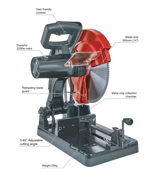 Rotabroach Element 14 Cold Cut 355mm Chop Saw (With Steel Blade)
