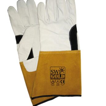 SWP Gold Size 10 Premium Goatskin Leather Split Cuff TIG Gauntlet